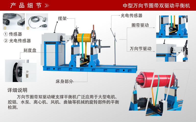 中型萬向節(jié)圈帶雙驅(qū)動平衡機